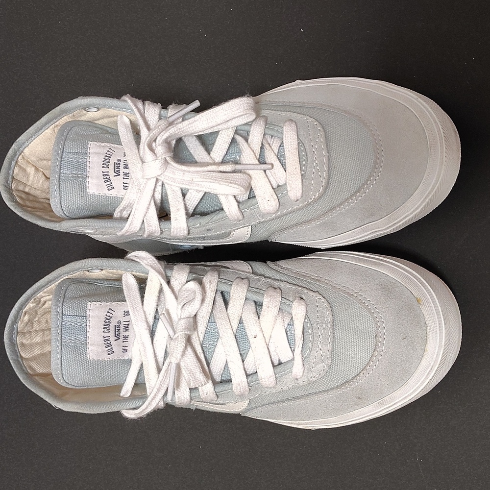 Vans Sneakers Mens Size 6 High Top Light Blue Suede/Canvas Skater Shoes Pop Cush - Picture 5 of 12
